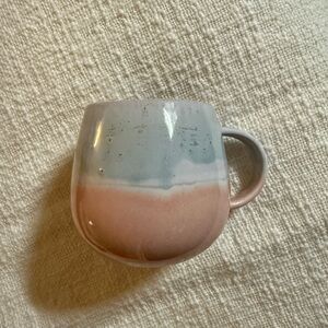 Anthropologie Pink and Gray Ceramic Mug
